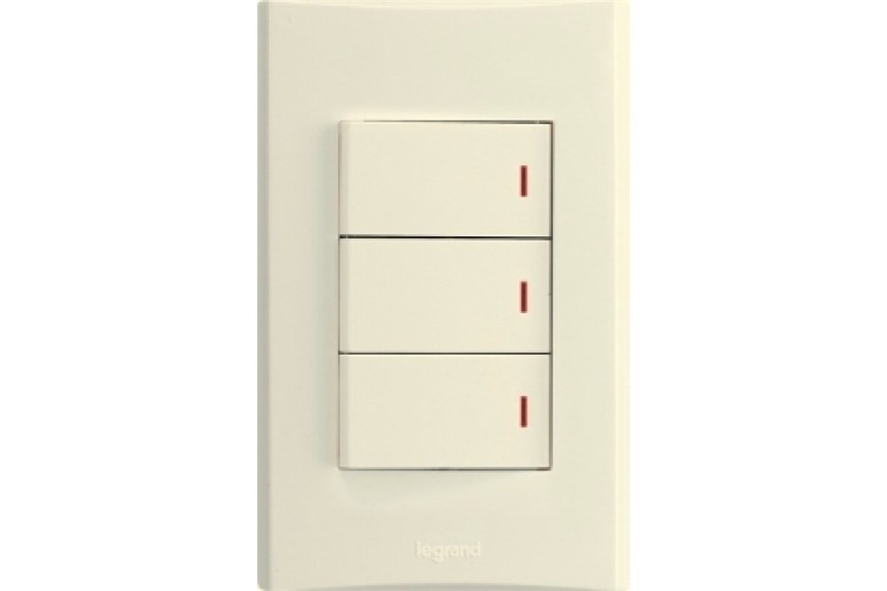 Anam Legrand Zunis Переключатель трехклавишный с подсветкой, схема 6+6 ...