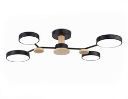 Ambrella Светильник светодиодный подвесной FL4860/4 BK/WD черный/дерево 60W 3000-6000K 700*400*120 (без ПДУ) FL4860 - фото 102528