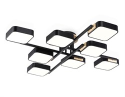 Ambrella Светильник светодиодный подвесной FL4890/8 BK/WD черный/дерево 144W 3000-6000K 960*960*160(без ПДУ) FL4890 - фото 102832