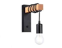Ambrella Настенный светильник с выключателем в стиле лофт TR8181 BK/LW черный/светлое дерево E27 max 40W 395*60*210 TR8181 - фото 105818