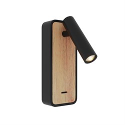 ST LUCE ST160.431.03 Светильник настенный Черный, Светлое дерево/Черный LED 1*3W 3000K ST160.431.03 - фото 105962