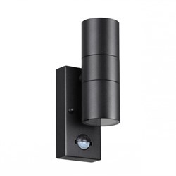 Odeon Light 4389/2W HIGHTECH ODL23 561 черный/металл/пвх стойкий к УФ излучению Настенный светильник с датчиком движения IP44 LED GU10 7W MOTTO 4389/2W - фото 106692