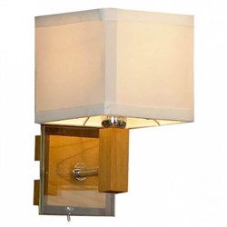 Lussole S.R.L Металл Хром / дерево Ткань Светильник настенный E14 40W LSF-2501-01 - фото 107619