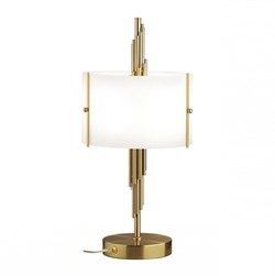 Odeon Light 5415/2T MODERN ODL_EX23 39 бронзовый/белый матовый/металл/стекло Настольная лампа E27 2*40W MARGARET 5415/2T - фото 108261