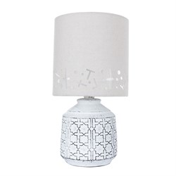 Arte Lamp A4007LT-1WH BUNDA Настольная лампа белая керамика, серый текстиль A4007LT-1WH - фото 108392
