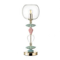 Odeon Light 4855/1T CLASSIC ODL_EX21 золото/раноцветн./керамика/стекло Настольная лампа E14 1*40W BIZET 4855/1T - фото 108462