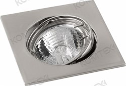 Comtech Terra Светильник галогеновый встраиваемый повор.MR16 1x50W GU5.3 никель квадрат P00356 - фото 112808