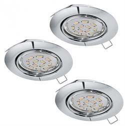 Eglo Комплект светодиод. встраив. светильников PENETO, 3x5W (GU10), ?87, сталь, хром 94407 - фото 113144