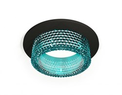 Ambrella Комплект встраиваемого светильника с композитным хрусталем XC6513043 SBK/BL черный песок/голубой MR16 GU5.3 (C6513, N6153) XC6513043 - фото 113505