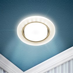 ЭРА Встраиваемый светильник со светодиодной подсветкой ЭРА DK LD51 FR GX53 белый матовый Б0057465 - фото 113576