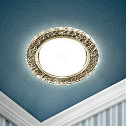 ЭРА Встраиваемый светильник со светодиодной подсветкой ЭРА DK LD51 WH/BK GX53 белый черный Б0057464 - фото 113591