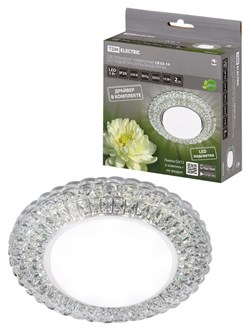 TDM Светильник встраиваемый СВ 03-14 GX53 230В LED подсветка 5 Вт зеркальный/хром SQ0359-0151 - фото 113619