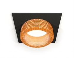 Ambrella Комплект встраиваемого светильника с композитным хрусталем XC6521044 SBK/CF черный песок/голубой MR16 GU5.3 (C6521, N6154) XC6521044 - фото 113686