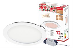 TDM Светильник ультратонкий встраиваемый светодиодный "Даунлайт НАРОДНЫЙ" СВО (белый) 12 Вт 3000К SQ0329-0095 - фото 114056