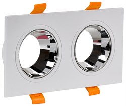 IEK Светильник 4108 встр. поворотн. 2хGU10 белый/хром пласт. LT-UVB0-4108-GU10-2-K23 - фото 115046