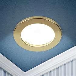 ЭРА Встраиваемый светильник влагозащищенный ЭРА KL95 GD GX53 IP44 золото Б0055810 - фото 115274