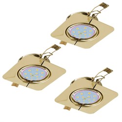 Eglo Комплект светодиодных встраиваемых светильников PENETO, 3x5W (GU10), 87х87, сталь, латунь, теплый 94403 - фото 115454