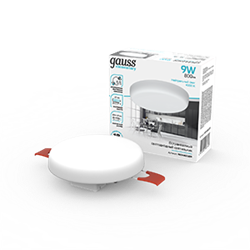 Gauss Светильник встраиваемый Elementary Adjustable Frameless модель FL круг 9W, 800lm, 4000K, Ø85mm, монтаж 55-75, 1/100 9034460209 - фото 115868