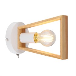 Arte Lamp A8030AP-1WH BRUSSELS Бра с выкл, дерево/белый металл A8030AP-1WH - фото 116538