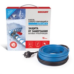 Греющий саморегулирующийся кабель на трубу 15MSR-PB 2M (2м/30Вт) Rexant 51-0616 - фото 117426