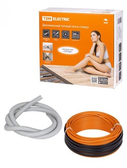 TDM Двухжильный теплый пол в стяжку ПРОФИ", 41 м, 800 Вт, S укладки 4,7-6,7 м?," SQ2501-0017 - фото 117904