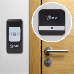 ЭРА Звонок дверной C94 беспроводной, от сети, черный, 52 мелодии Б0054085 - фото 118084