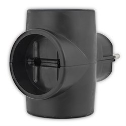 Тройник электрический, 6-10 А, без заземления, черный Rexant 11-1076 - фото 118125