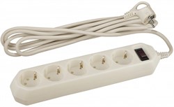 ЭРА USF-5es-3m-I Слоновая кость Сетевой фильтр базовая защита, с/з, с выкл, 5гн, 3м, ПВС, 10А Б0019035 - фото 118136