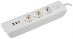IEK MODERN Удлинитель У03В с/з 2м 3х1мм2 16А/250В USBх3 бел. WYP12-16-03-02-ZKU-K01 - фото 118145