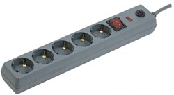 IEK Сетевой фильтр СФ-05К-выкл. 16А 5 мест 3м 3х1мм2 серый WFP10-16-05-03-ZK-K03 - фото 118172