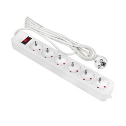 EKF PROxima Сетевой фильтр 6*3м 10А/2,2 кВт с выкл. c/з ПВС 3х0,75 Блокбастер UFP10-375-6-03 - фото 118205