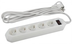 ЭРА USF-5es-3m-W Белый Сетевой фильтр базовая защита, с/з, с выкл, 5гн, 3м, ПВС, 10А Б0019033 - фото 118212