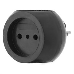 Тройник электрический "Шар" 220В, 6А черный Rexant 11-1063-1 - фото 118270