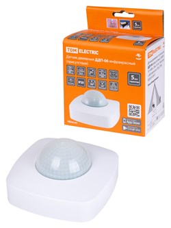 TDM Датчик движения  потолочный ДДП-06 (присутствия) 2000Вт, 10-1800с, 20м , 3+Лк, 180(сбоку)+360(сверху)гр, IP20 SQ0324-0047 - фото 119390