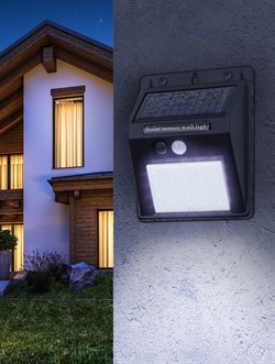 ЭРА ERAFS064-04 Фасадный светильник с датчиком движения, на солнечной батарее, 20LED, 60 lm Б0044244 - фото 119452