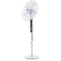 DUX Вентилятор напольный белый/синий 60 Вт, 5 лопастей, подставка круглая, д/у управление 60-0213 - фото 119701