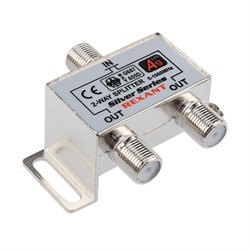 Делитель ТВ х 2 + 3шт. F "BOX" 5-1000 МГц "Silver" Rexant 05-6101 - фото 122189
