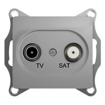GLOSSA TV-SAT РОЗЕТКА проходная 4DB, АЛЮМИНИЙ - фото 12514