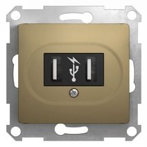 GLOSSA USB РОЗЕТКА, ТИТАН - фото 12533