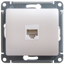 GLOSSA РОЗЕТКА компьютерная RJ45 кат.5E, механизм, ПЕРЛАМУТРОВЫЙ - фото 12683