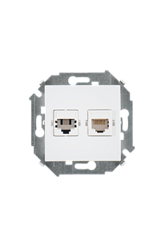 Simon 15 Белая Розетка ТЛФ + комп RJ11+RJ45 кат.5е - фото 23431