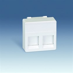 Simon 27 Мех Белый Адаптер на 2 RJ45(12) 75528-, 75540-, 75541-, 75544-39, широкий, шторки - фото 23597