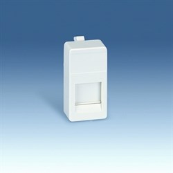 Simon 27 Мех Белый Адаптер на 1 RJ45(12) 75528-, 75540-, 75541-, 75544-39, узкий, шторка - фото 23629