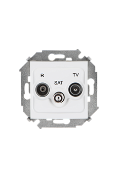 Simon 15 Белая Розетка R-TV-SAT одиночная, винт.зажим - фото 24538