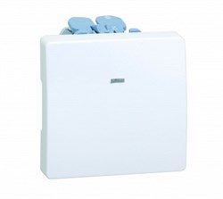 Simon 27 Мех Белый Выключатель проходной с 3-х мест с подсветкой, 10АХ 250 V - фото 24561