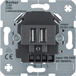 260205 USB-розетка для подзарядки 230 V цвет: антрацитовый Berker - фото 32140