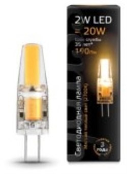 Лампа Gauss LED G4 AC220-240V 2W 3000K 1/20/200 - фото 33974