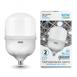 Лампа Gauss Elementary LED T160 E27 60W 5400lm 5400lm 180-240V 4000K - фото 34068