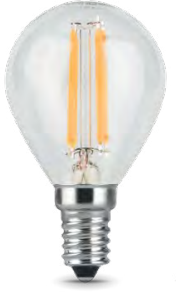Gauss Лампа Filament Шар 5W 450lm 4100К Е14 LED 105801205 - фото 34160