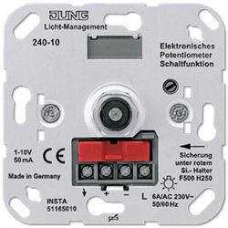 JUNG Мех Светорегулятор поворотный для электронныхных ПРА (1-10В) 240-10 - фото 35560